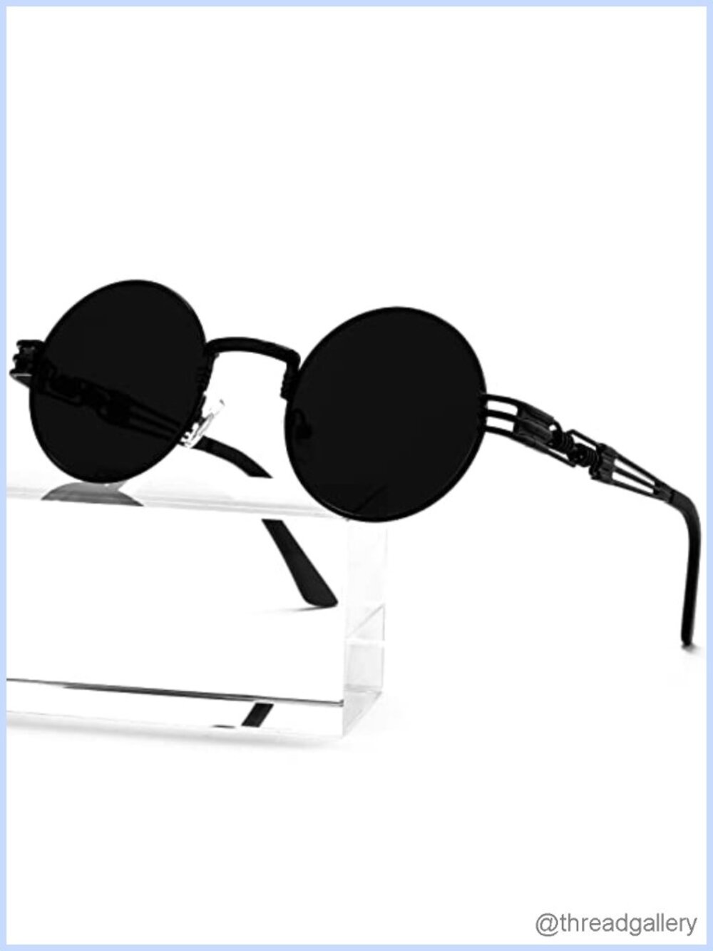 Round Steampunk Sunglasses Full Metal Frame UV Blocking Lens